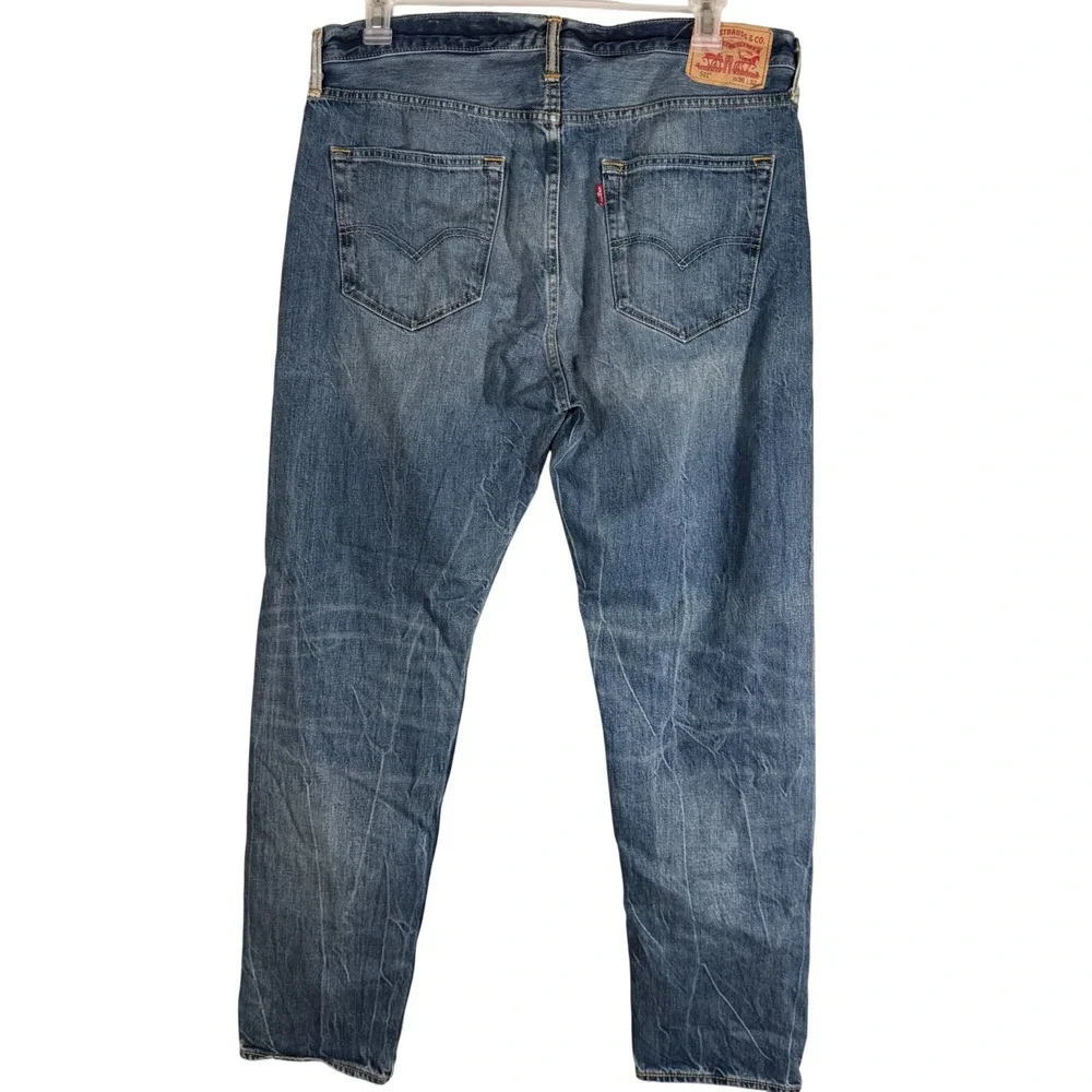 Levi's 501 Original Fit Jeans Mens 36x32 Blue Button Fly Straight Leg Levis
